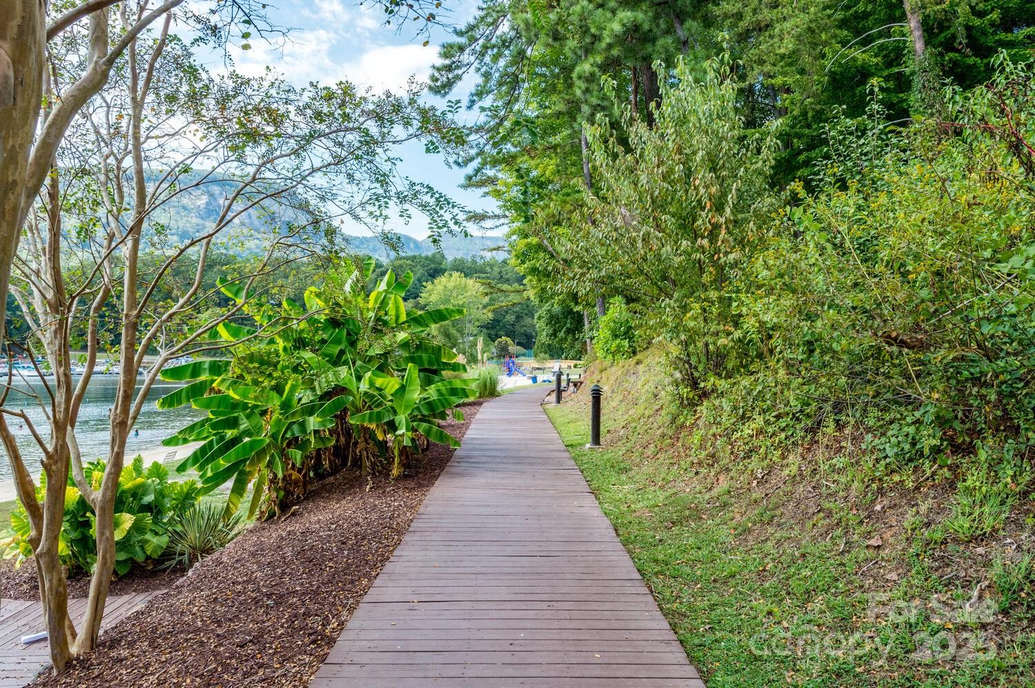 108 June Court Lake Lure, NC 28746 - Photo 41 of 46 a view of a pathway with a wrought fence