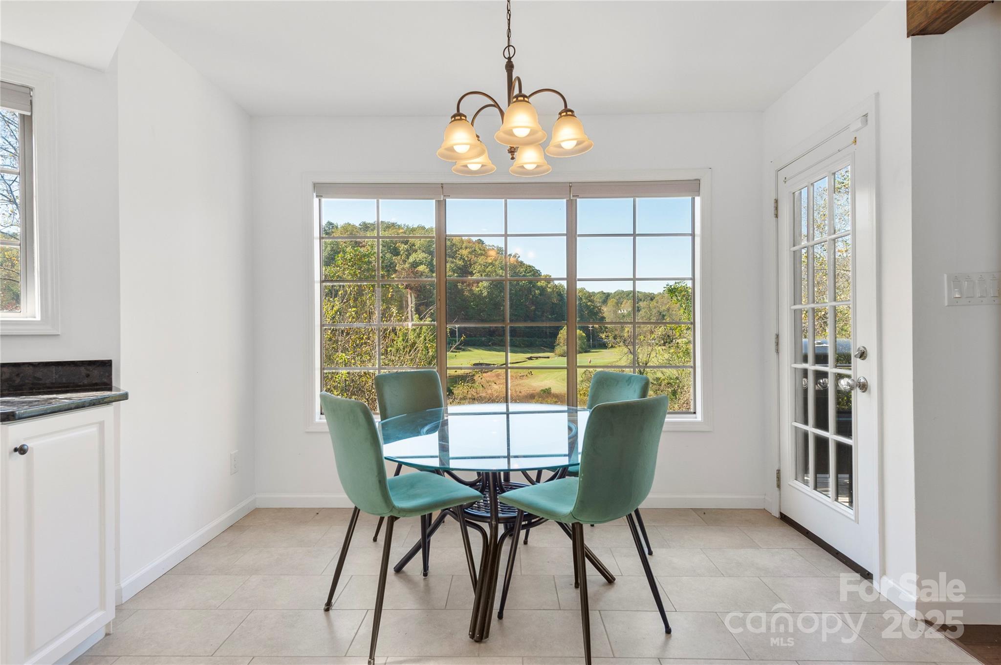 108 June Court Lake Lure, NC 28746 - Photo 9 of 46 a dining room with furniture large windows and wooden floor