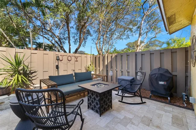 a outdoor space with furniture