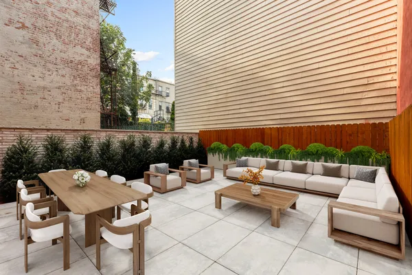 a outdoor space with a couch