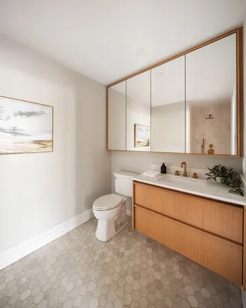 a bathroom with a shower