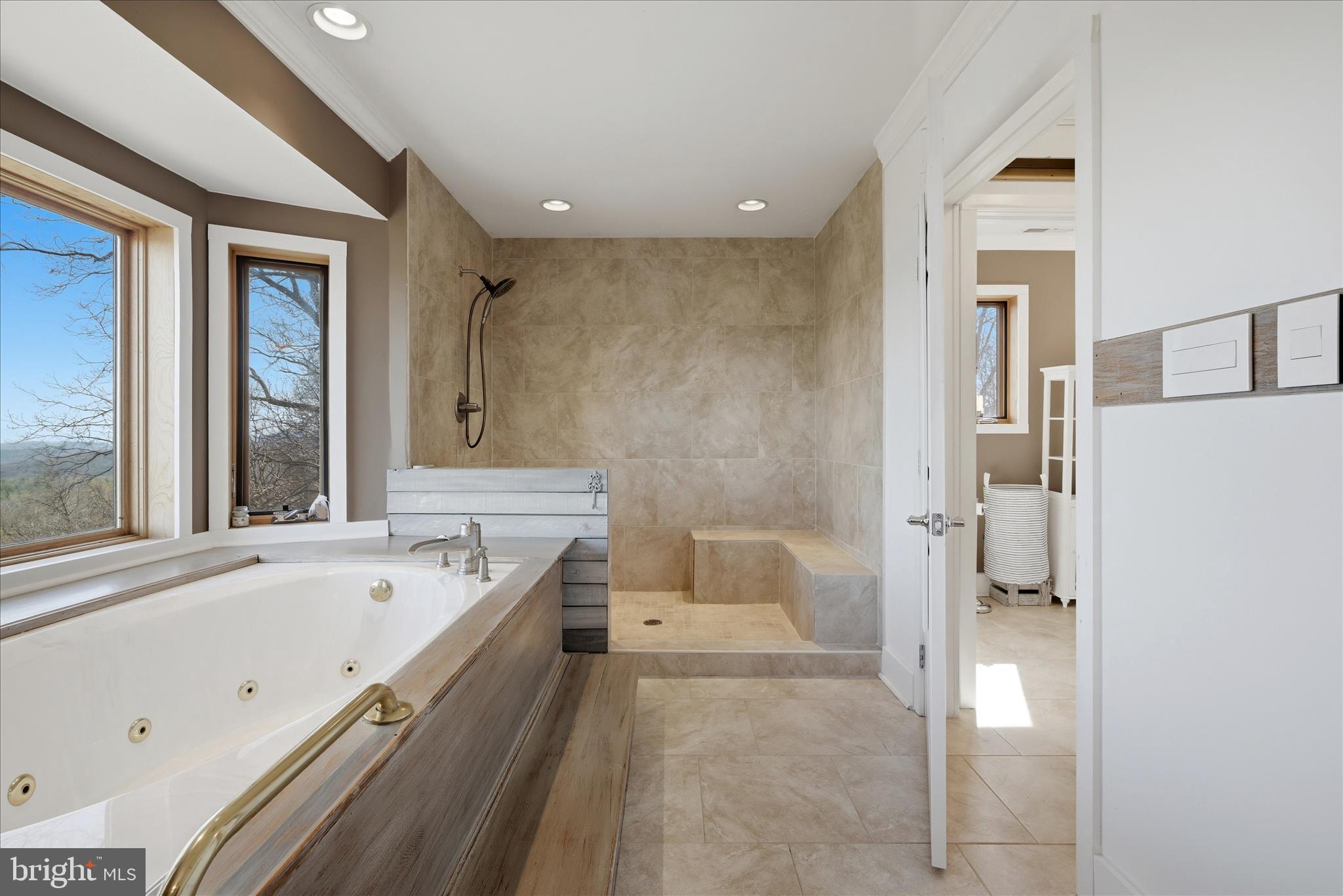2152 Supinlick Ridge Road Broadway, VA 22815 - Photo 44 of 89 a bathroom with a tub a sink and mirrors