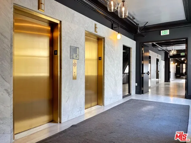 a view of gallery with door