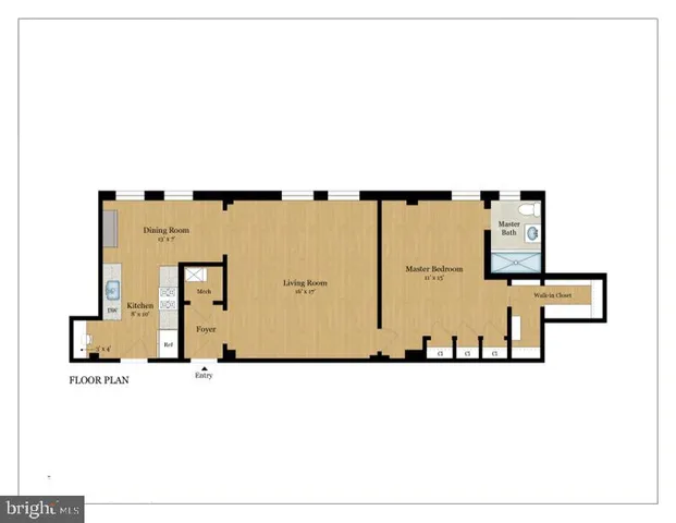 a view of a hallway with closet and entryway