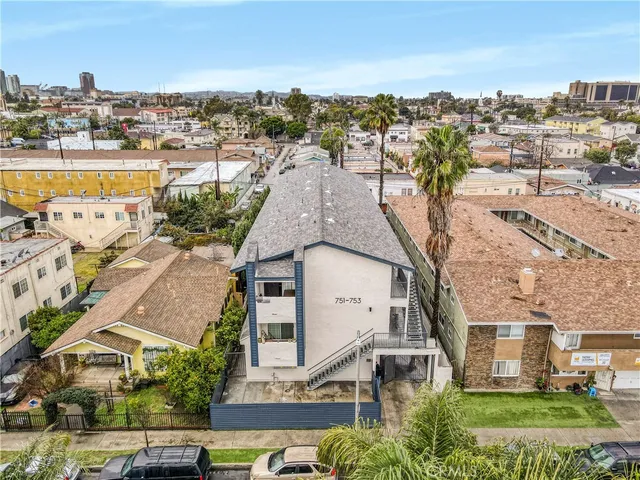 a view of a city with tall buildings