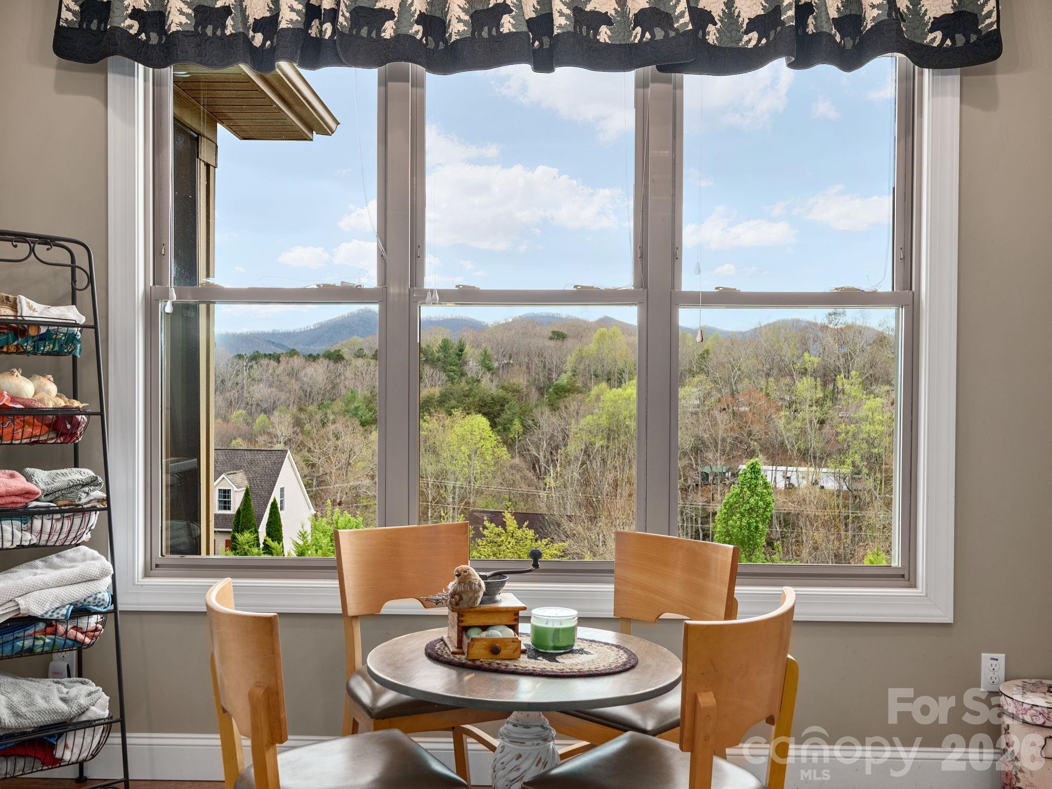 193 Youngs Cove Road Candler, NC 28715 - Photo 16 of 48 a view of a dining room with furniture window and outside view