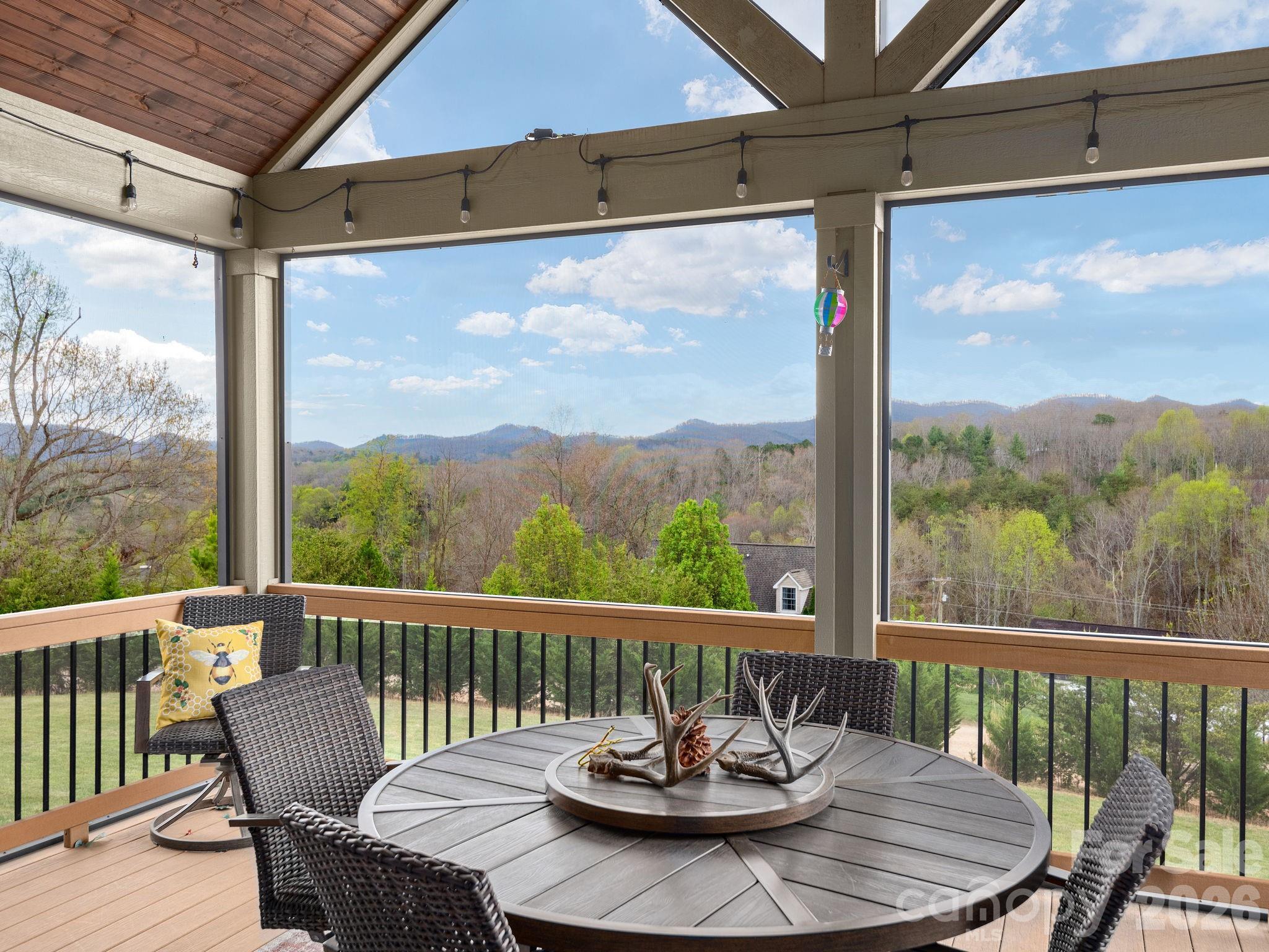 193 Youngs Cove Road Candler, NC 28715 - Photo 18 of 48 a view of a city from a dining room with furniture window and wooden floor