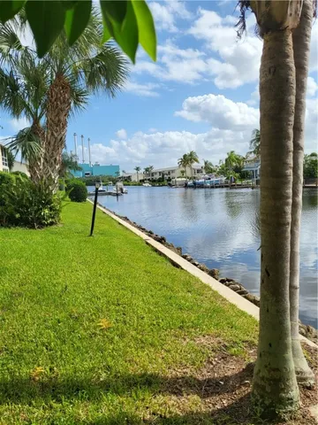 a view of a lake with houses