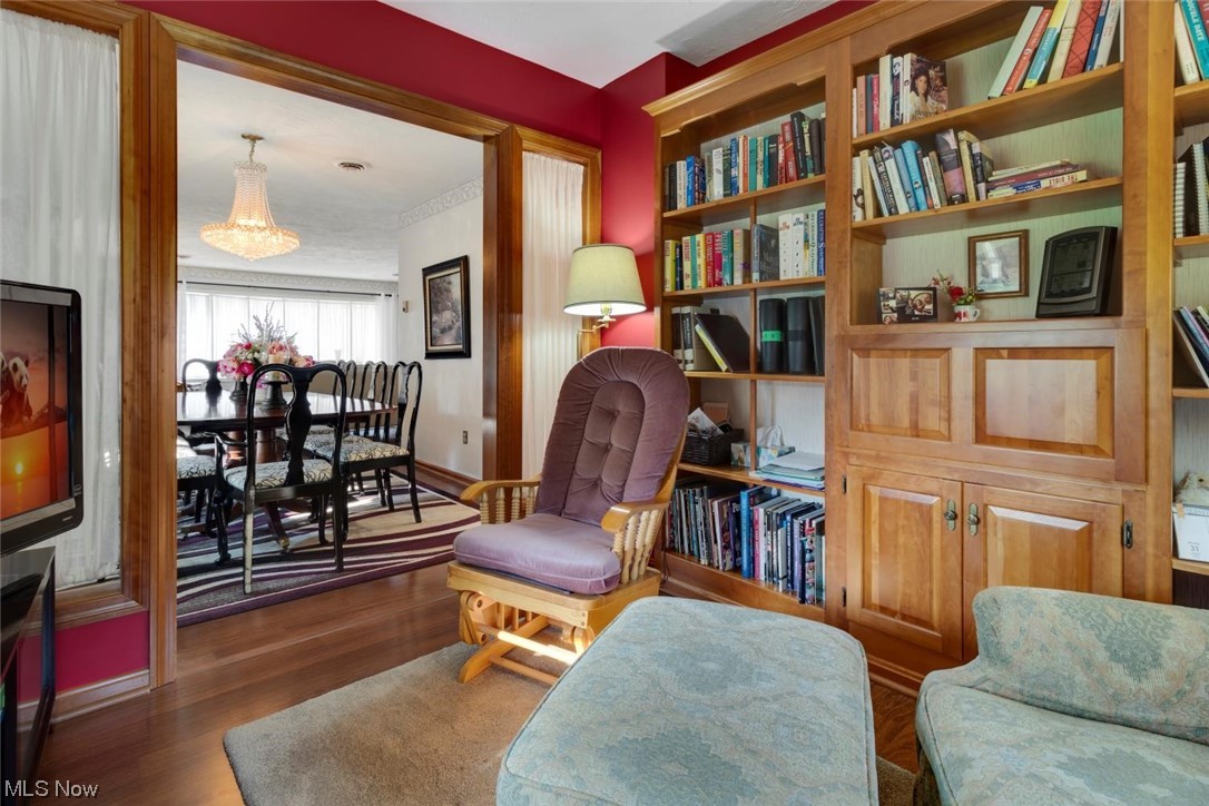 42175 Butternut Ridge Road Elyria, OH 44035 - Photo 14 of 35 This cozy library/den area is off the formal dining room and has solid cherry wood built-in shelving, and newer wood laminate flooring.