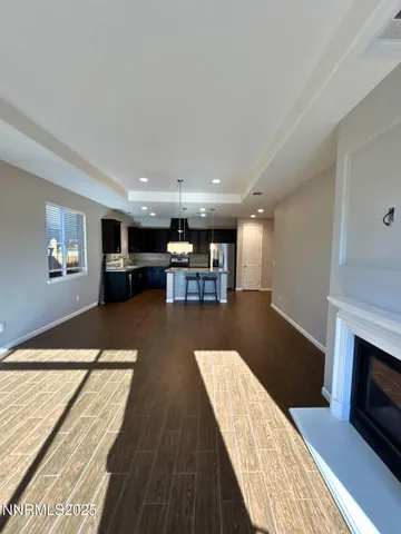 a lobby with furniture and rug