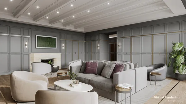 a living room with furniture