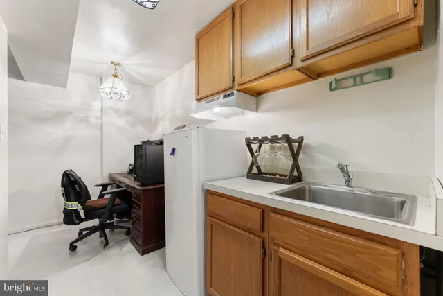 a view of a kitchen with washing machine