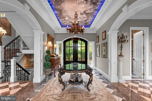 a view of a living room and dining room