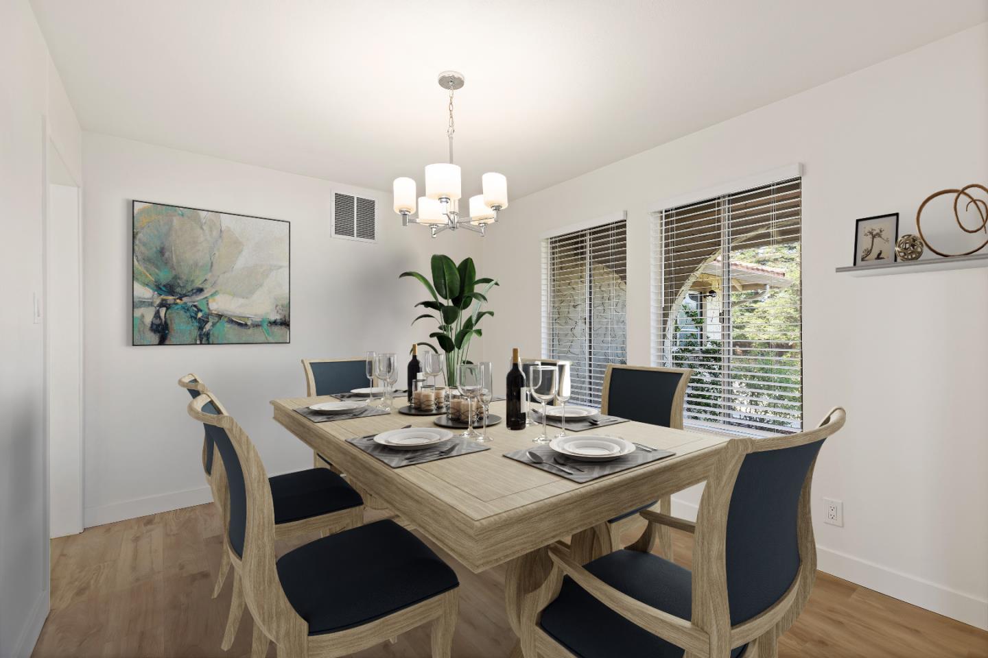 1238 Steven Drive Pittsburg, CA 94565 - Photo 11 of 39 a view of a dining room with furniture a chandelier and wooden floor