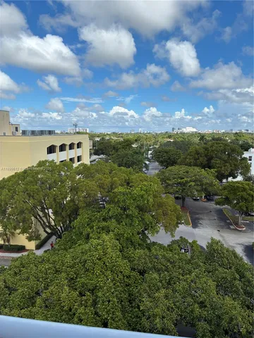 a view of a lake with a city