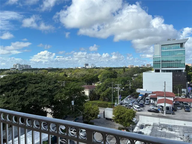 a view of a city from a balcony
