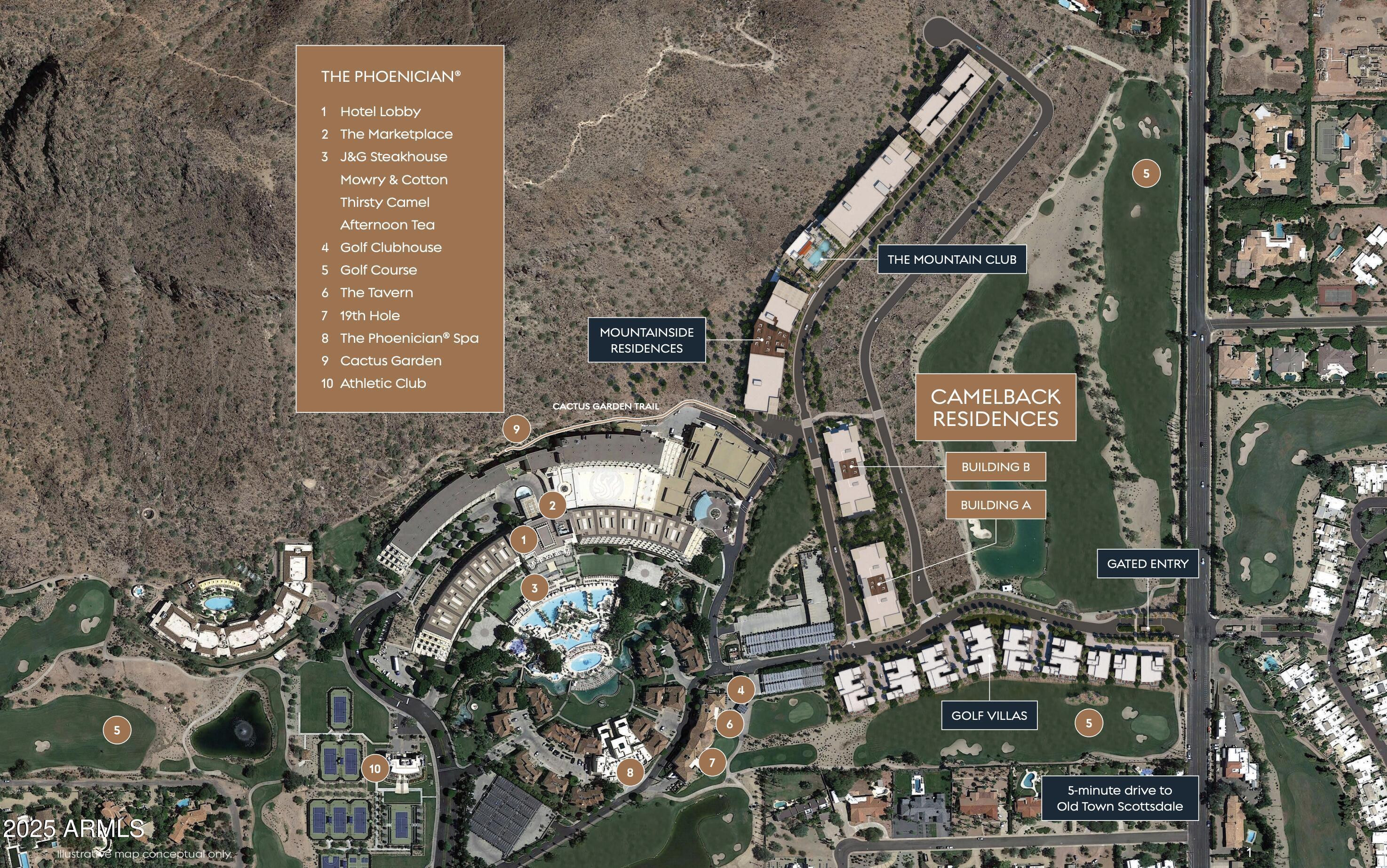 5000 North Camelback Ridge Drive, Unit 302 Scottsdale, AZ 85251 - Photo 41 of 42 an aerial view of a residential building with an outdoor space