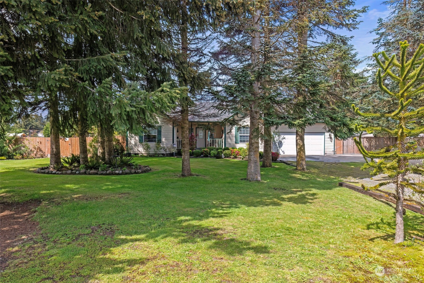 8222 178th Avenue Southwest Rochester, WA 98579 - Photo 5 of 36 a view of a yard with plants and trees