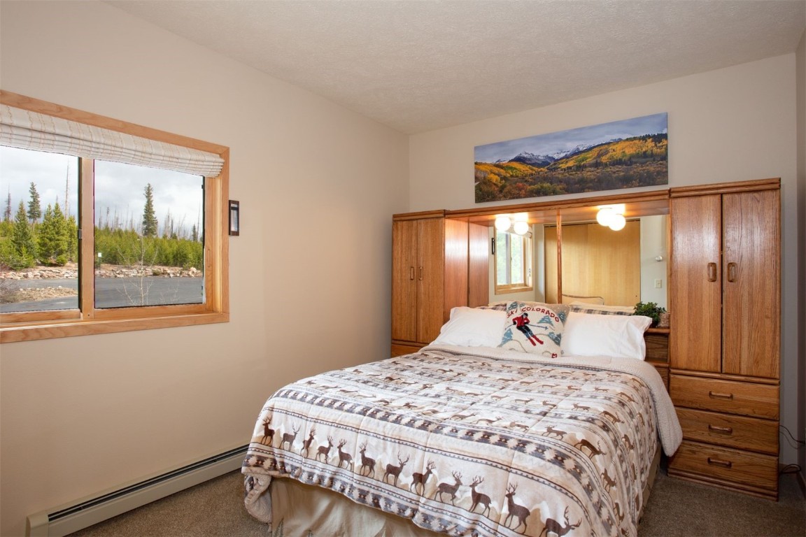 91400 Ryan Gulch Road, Unit 419 Silverthorne, CO 80498 - Photo 14 of 34 a bedroom with a bed and a window