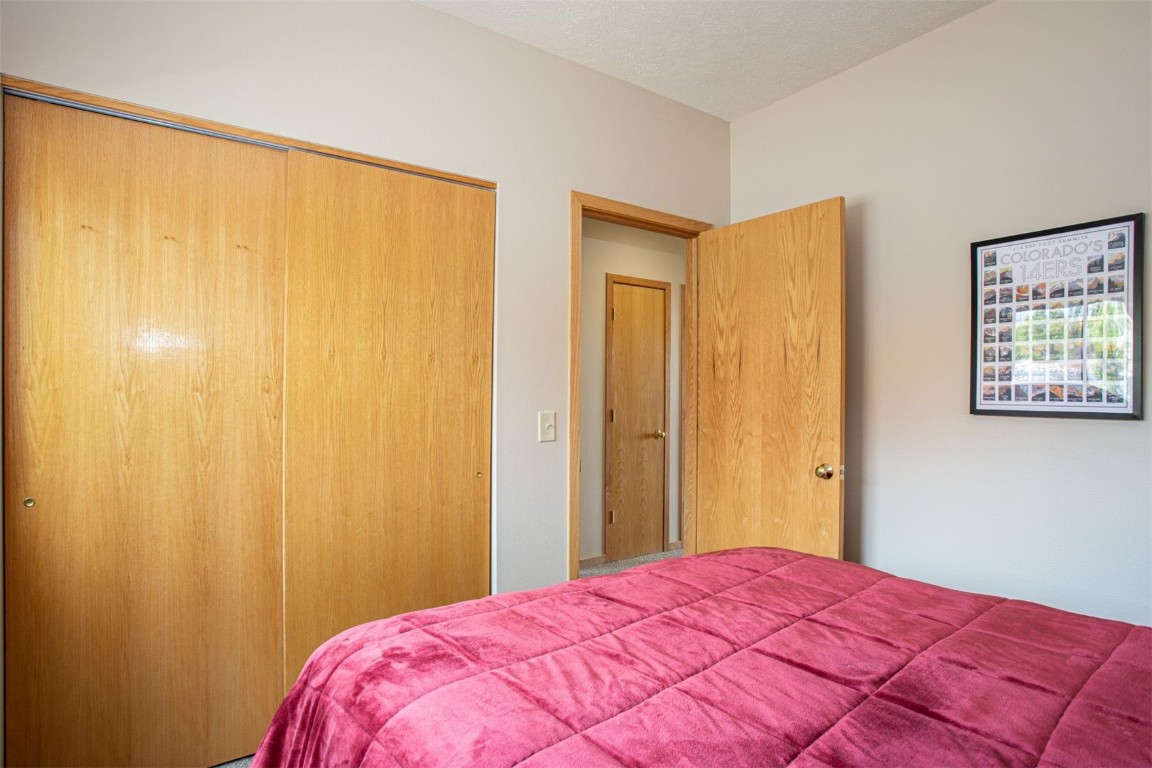 91400 Ryan Gulch Road, Unit 419 Silverthorne, CO 80498 - Photo 19 of 34 a bedroom with a bed and a window