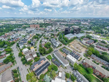 an aerial view of a city