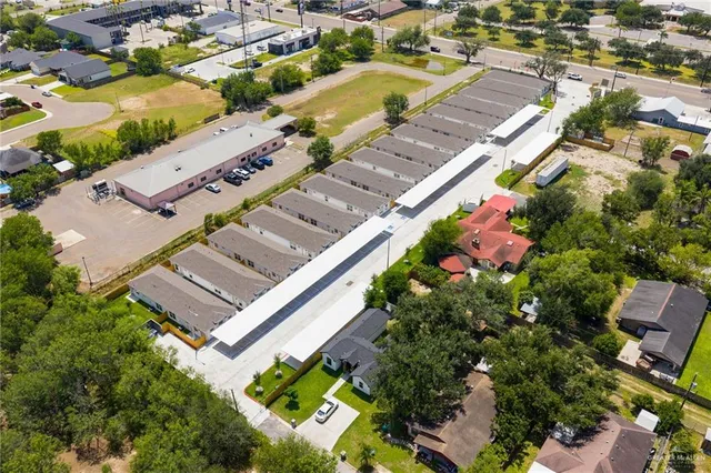 an aerial view of a city