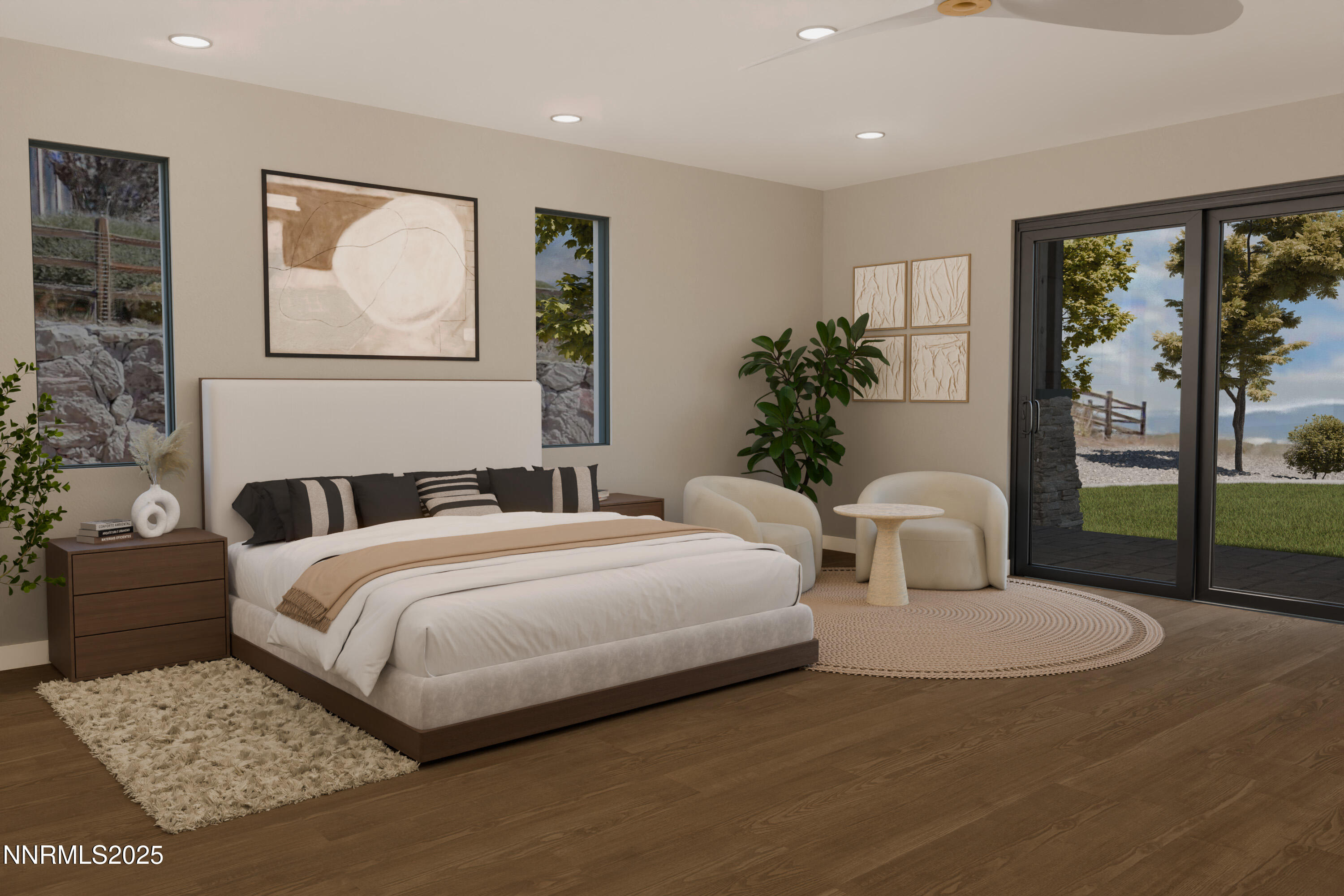 8674 Eagle Chase Trail, Unit PRIVATE GATED COMMY Reno, NV 89523 - Photo 11 of 18 a bedroom with a large bed and a painting on the wall