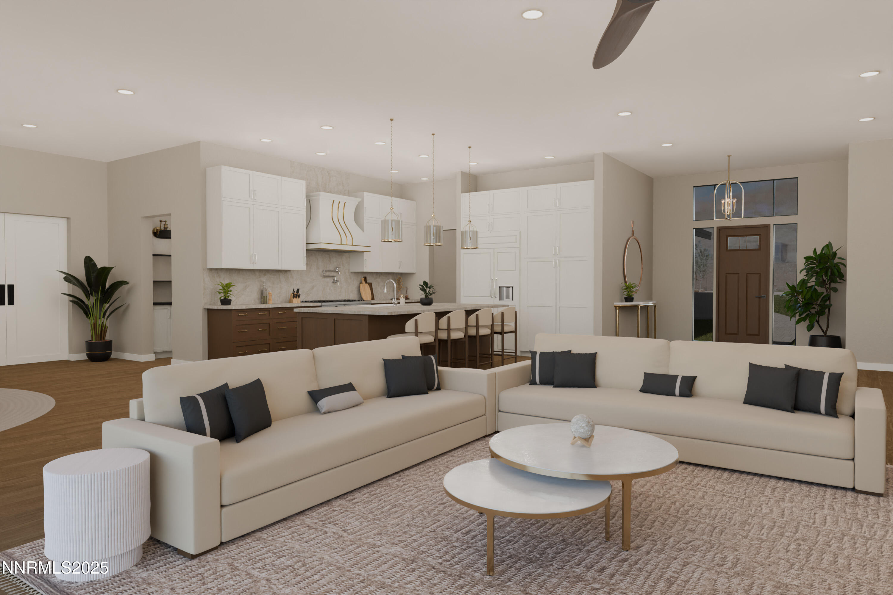 8674 Eagle Chase Trail, Unit PRIVATE GATED COMMY Reno, NV 89523 - Photo 8 of 18 a living room with furniture and a large mirror