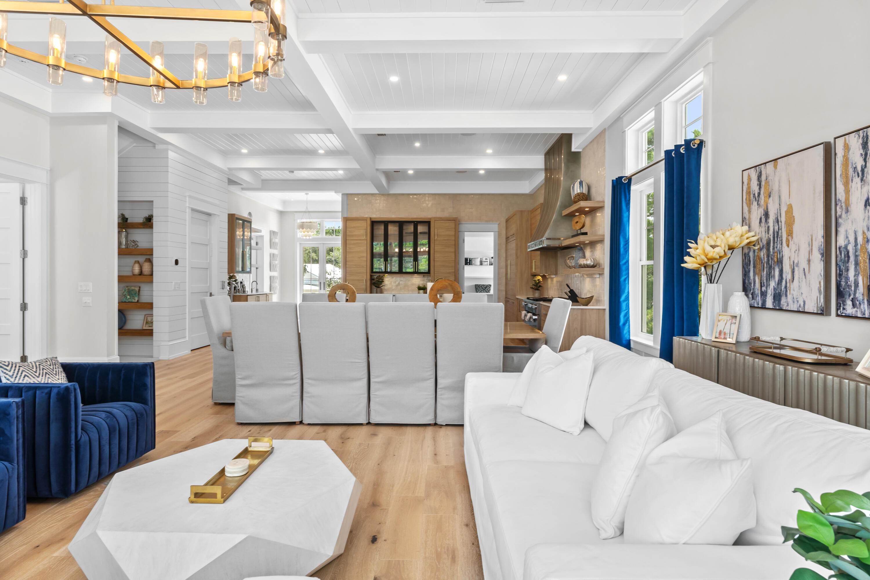 33 Spotted Dolphin Road Santa Rosa Beach, FL 32459 - Photo 9 of 42 a living room with furniture and a fireplace