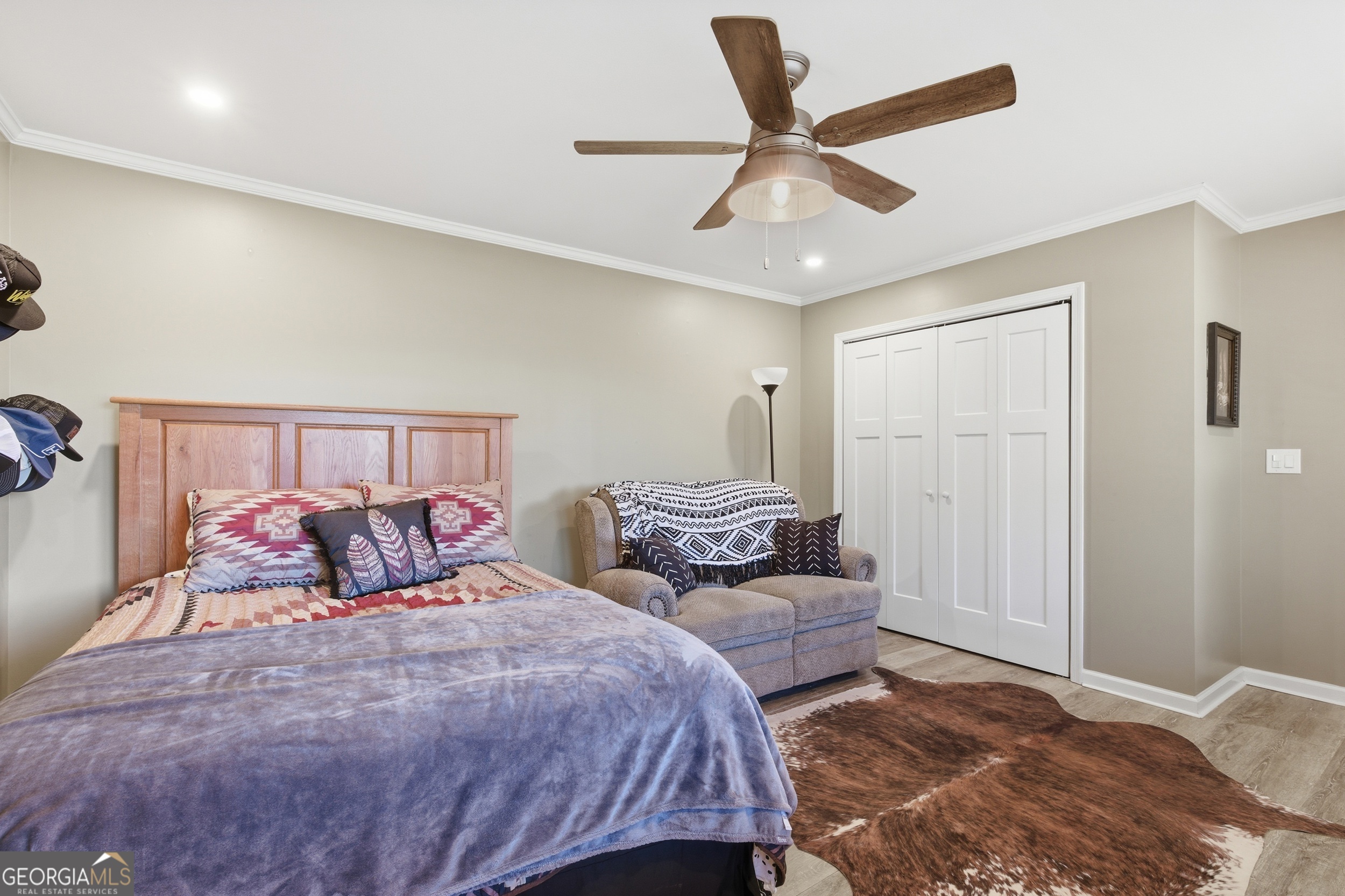 281 Line Road Toccoa, GA 30577 - Photo 43 of 93 a bedroom with a bed and a ceiling fan