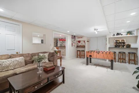 a living room with furniture and a couch