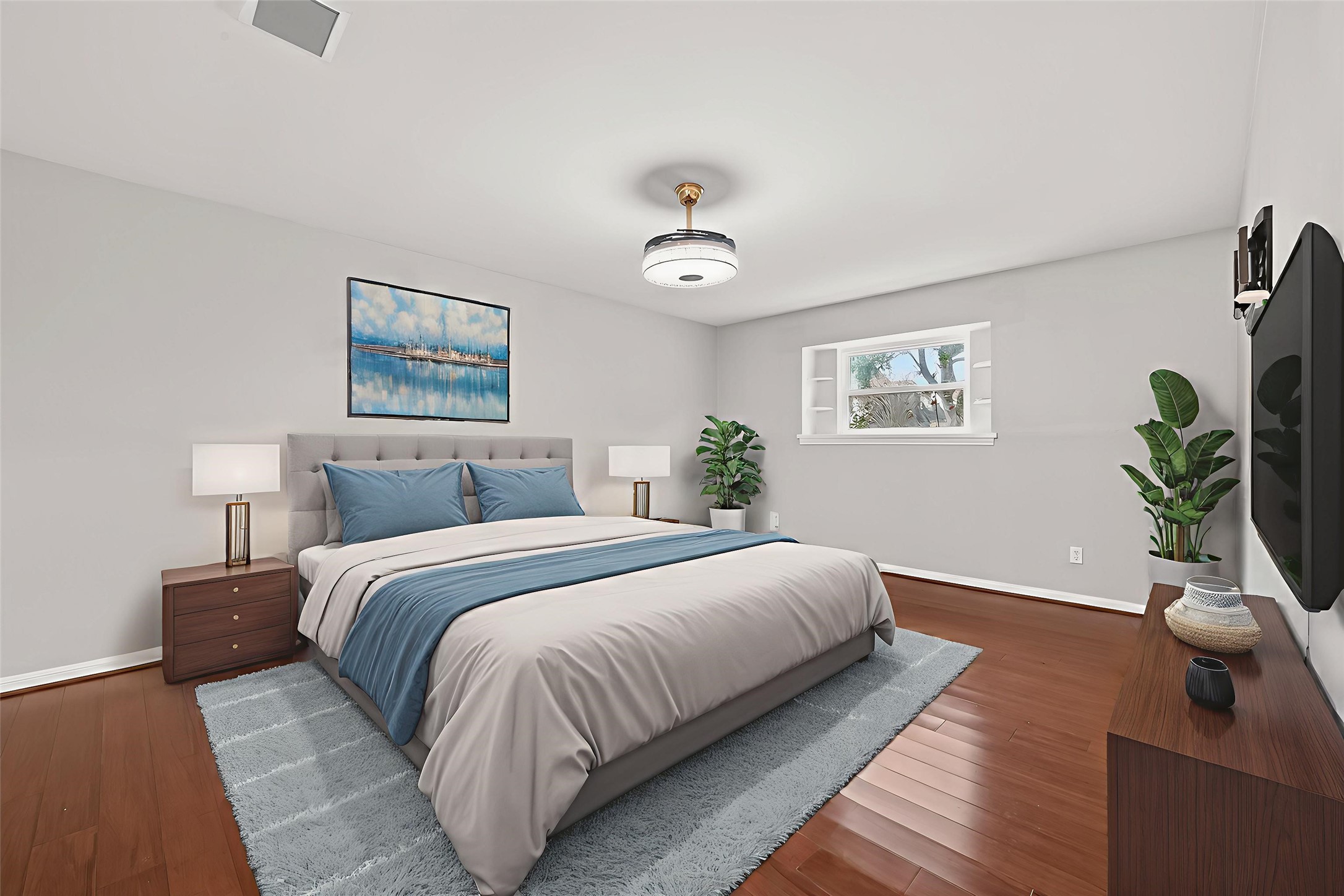 707 Montclair Boulevard Sugar Land, TX 77478 - Photo 20 of 50 a bedroom with bed and a potted plant