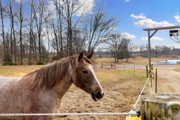 a view of an outdoor space and mountain view