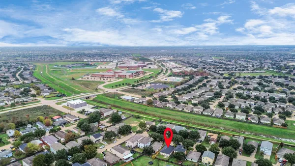 an aerial view of a city