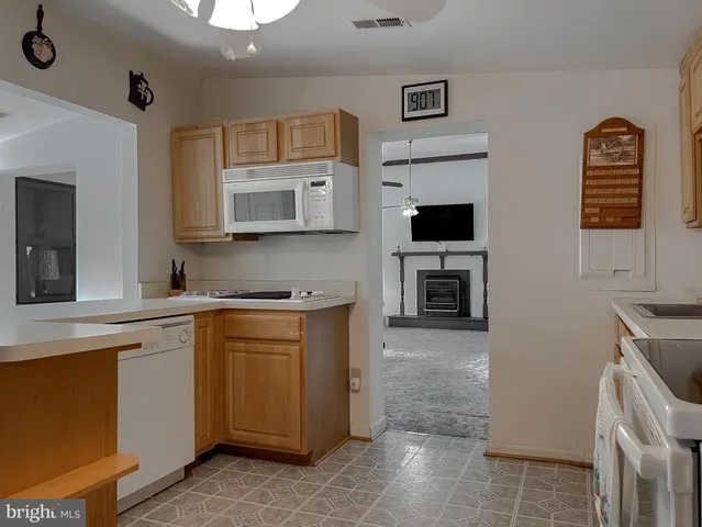 a view of a house with a big yard and large trees