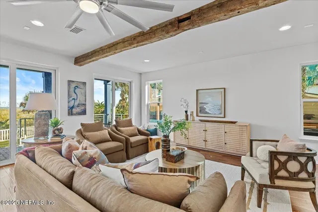 a living room with furniture and a couch