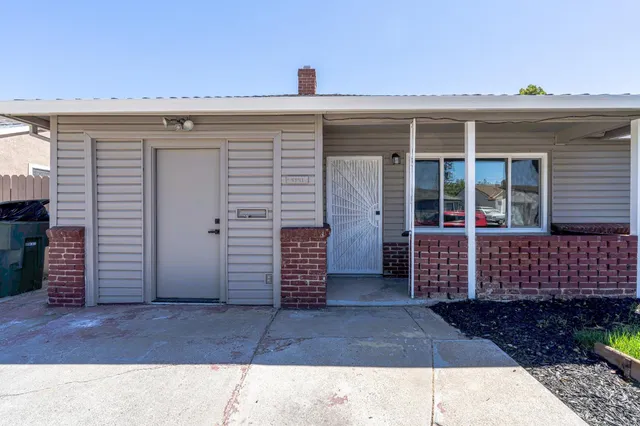 a front view of a house with entryway