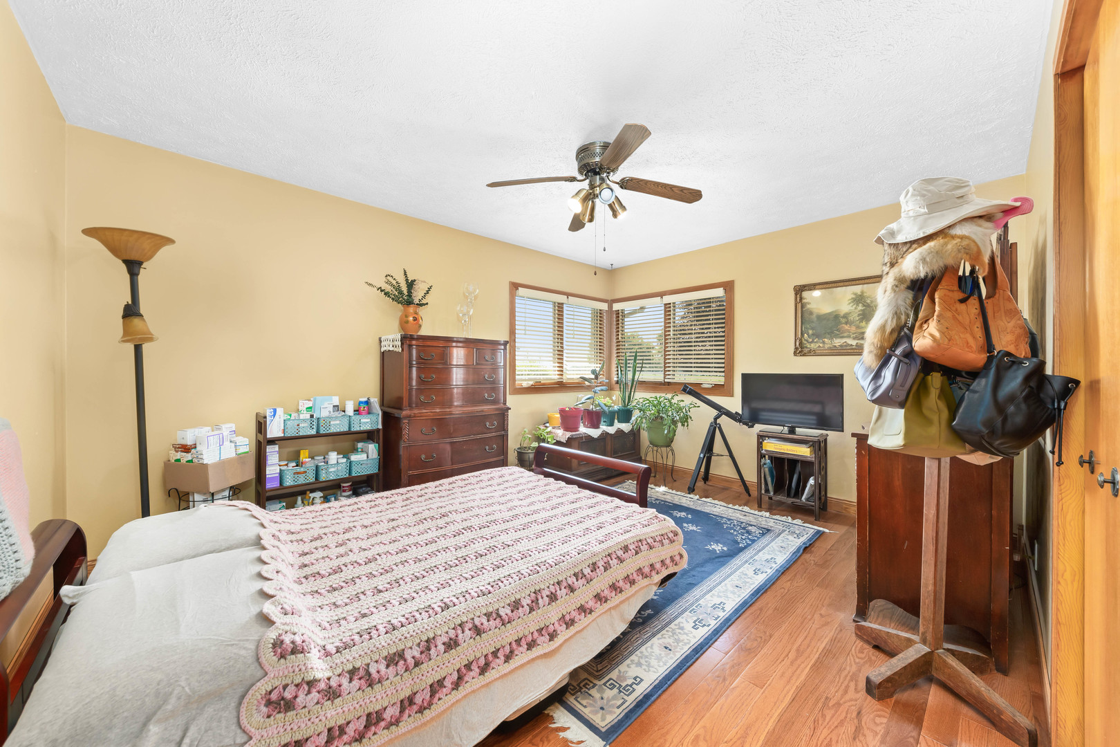 26310 South McKinley Woods Road Channahon, IL 60410 - Photo 27 of 49 a bedroom with a bed a dresser and potted plants