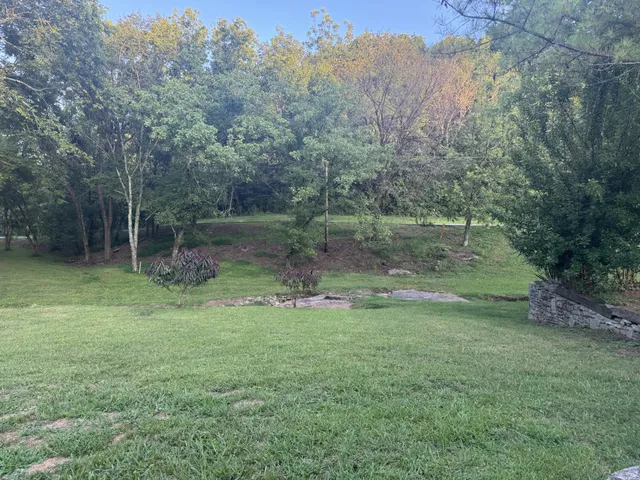 a backyard of a house with lots of green space