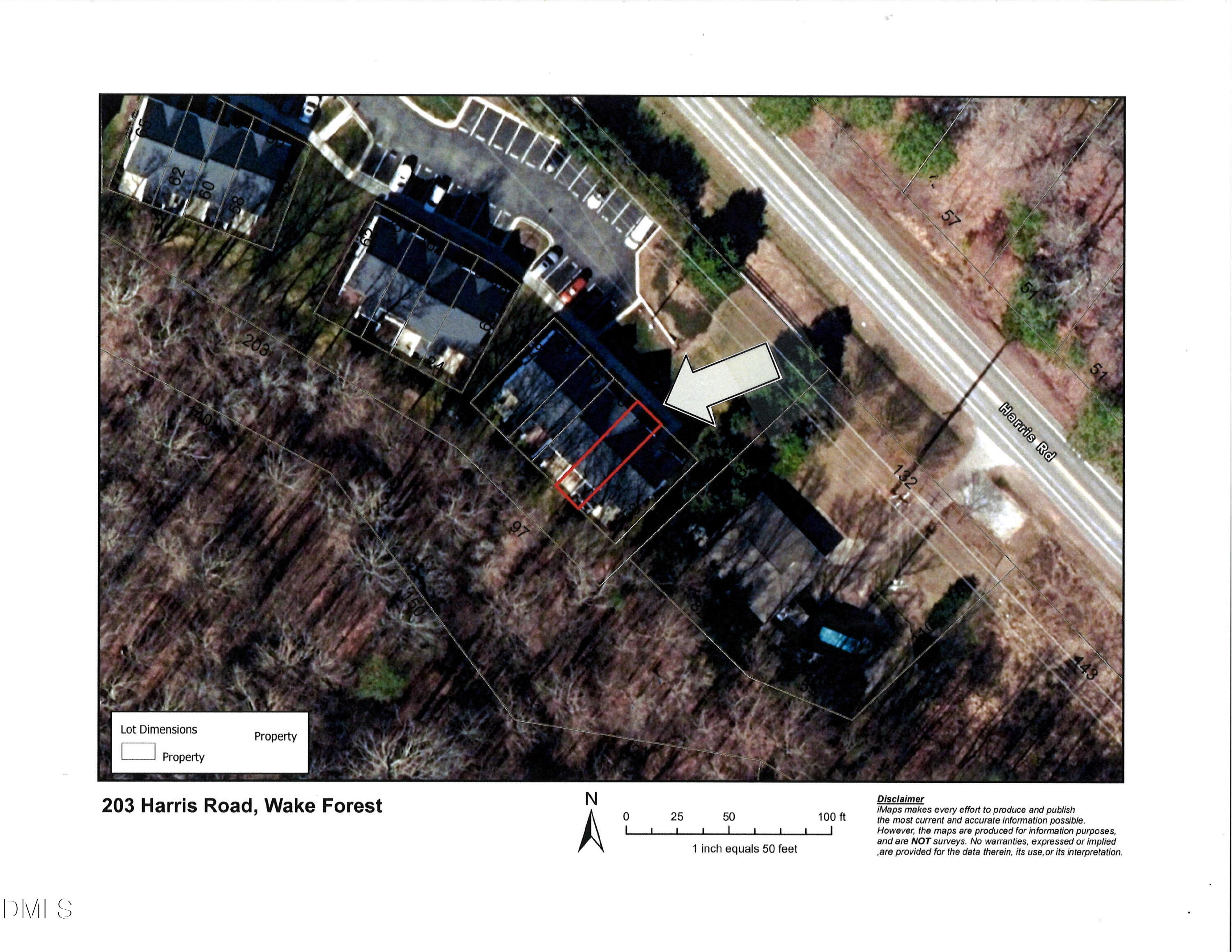 203 Harris Road Wake Forest, NC 27587 - Photo 3 of 3 203 Harris Aerial MLS