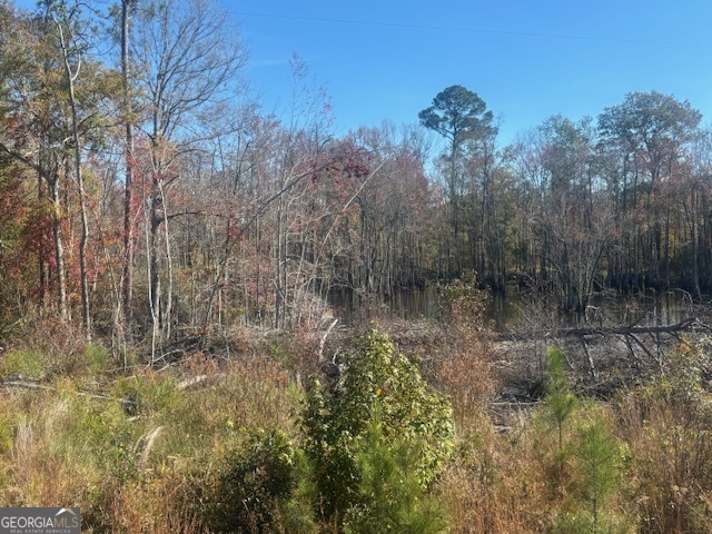 a view of a green field with lots of bushes
