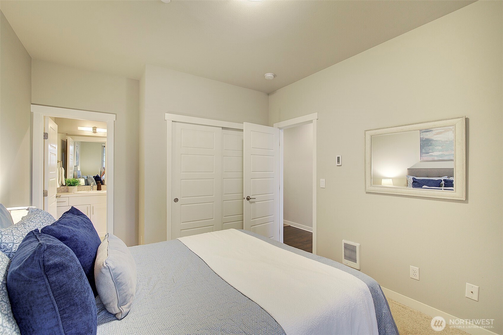 1325 Seattle Hill Road, Unit L2 Bothell, WA 98012 - Photo 6 of 36 a bedroom with a bed and bathroom