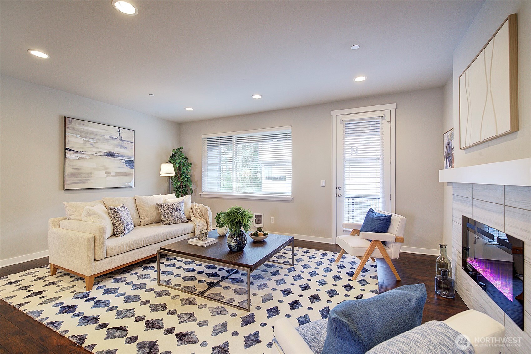 1325 Seattle Hill Road, Unit L2 Bothell, WA 98012 - Photo 9 of 36 a living room with furniture and a fireplace