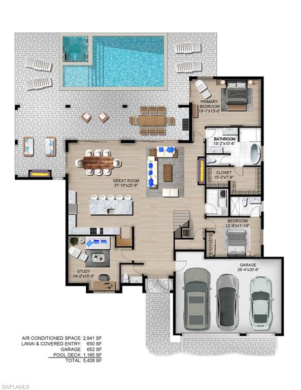 1308 Ridge Street Naples, FL 34103 - Photo 47 of 48 Ground level floor plan