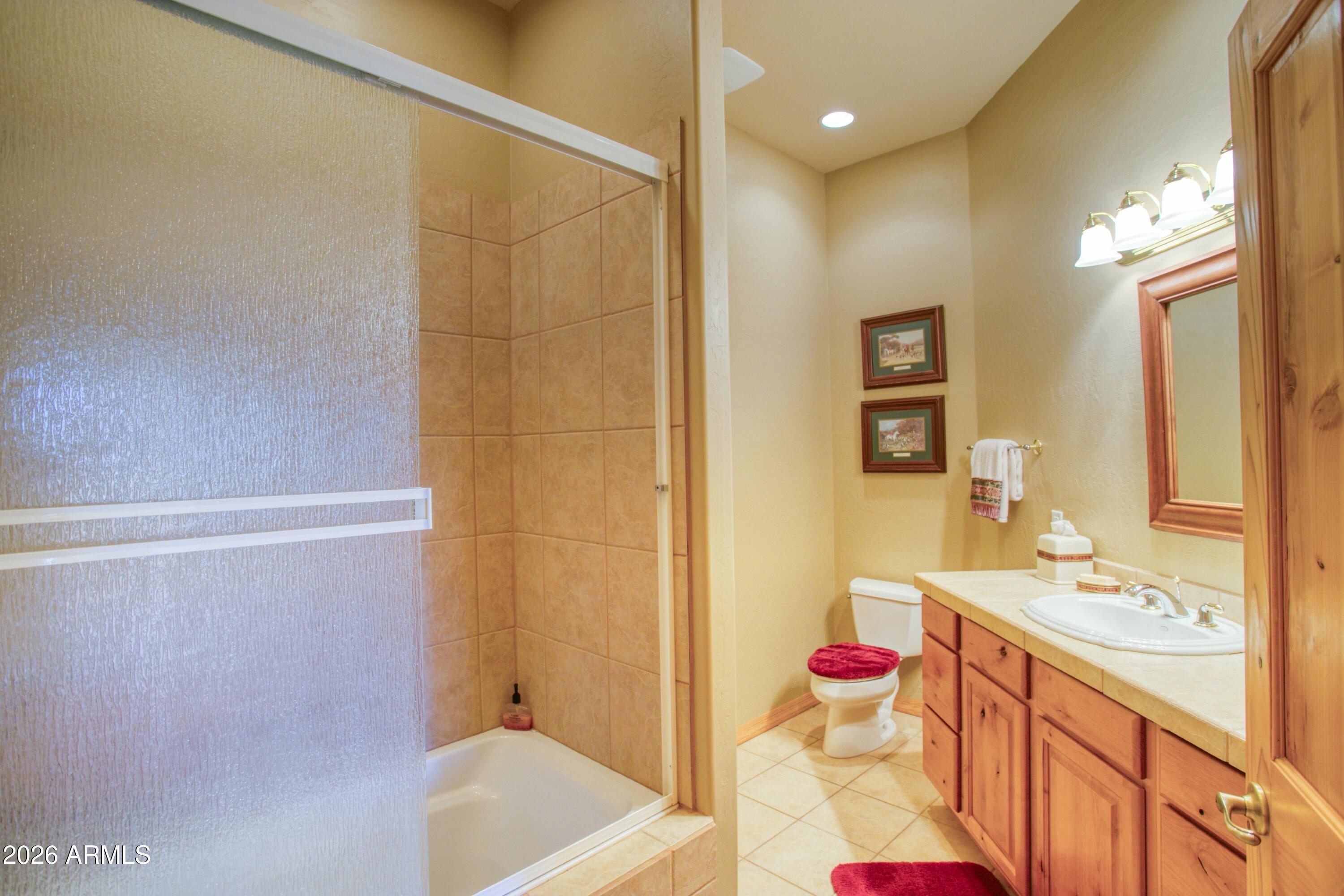 3990 Sugar Pine Loop Show Low, AZ 85901 - Photo 25 of 62 a bathroom with a sink mirror vanity and toilet