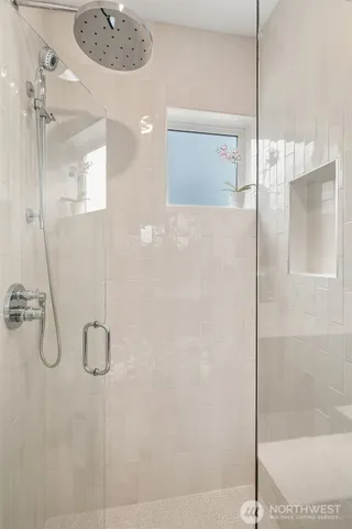 a bathroom with a shower