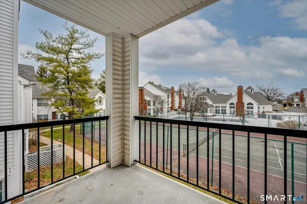 a view of city from a balcony