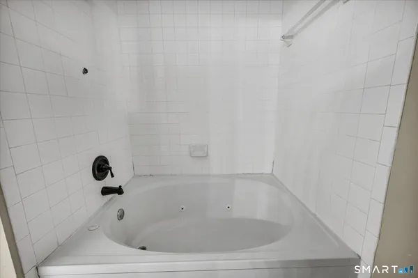 a bathroom with a tub