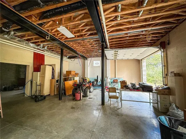 a view of building and yard