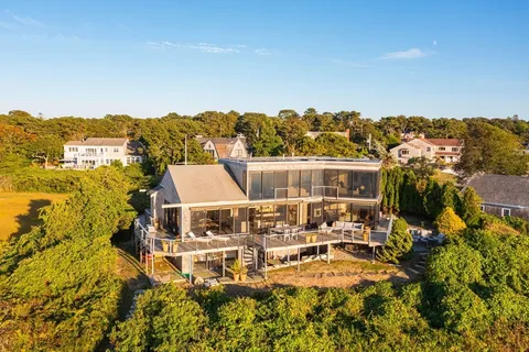 an aerial view of multiple house